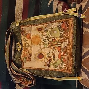 Double sided quilted cottagecore hippie earth bag
